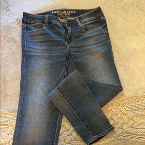 American Eagle Outfitters Women's Mid-Rise Blue Denim Jeans